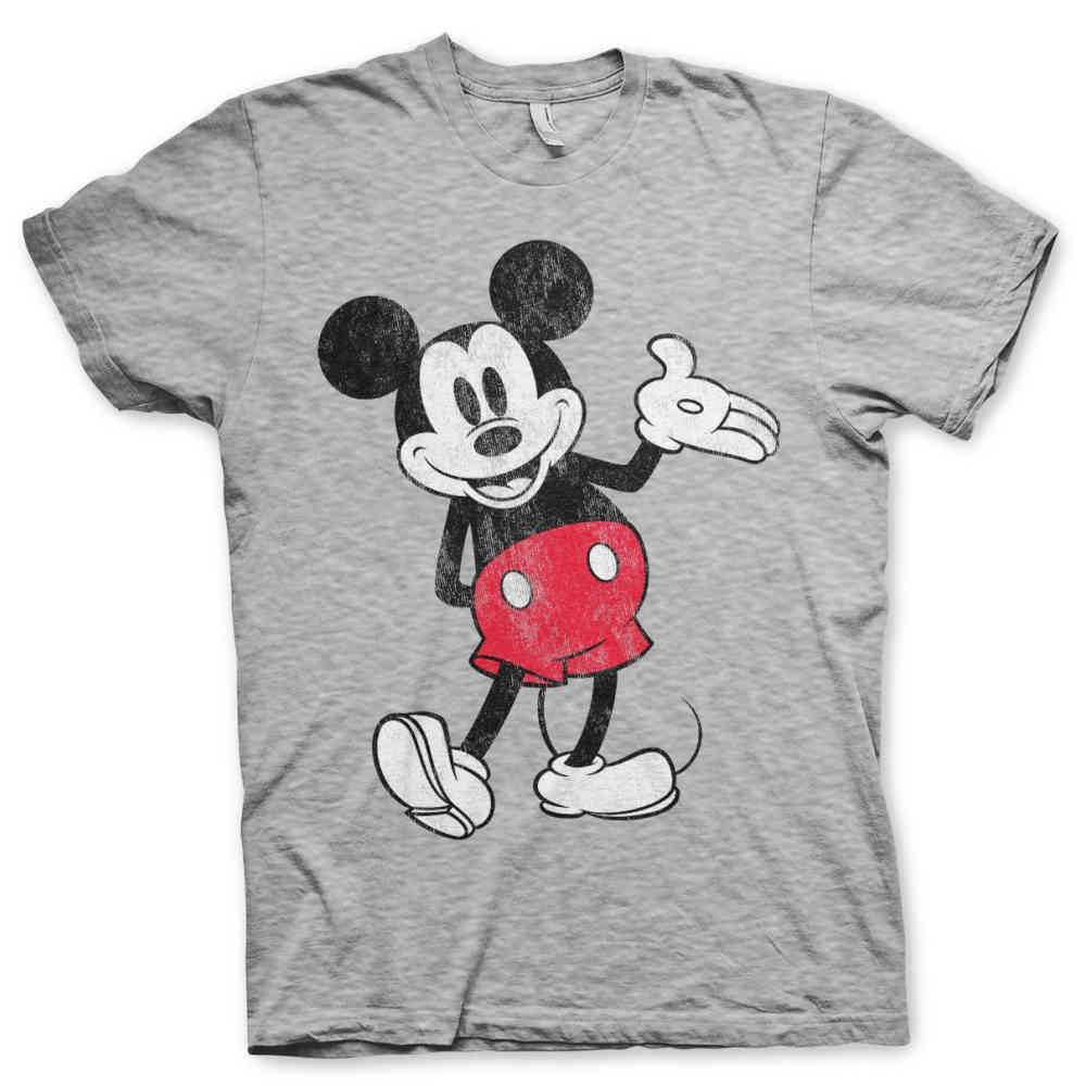 Disney Disney Mickey Mouse Heren Tshirt Distressed Grijs Disney Disney Mickey Mouse Heren Tshirt Distressed Grijs